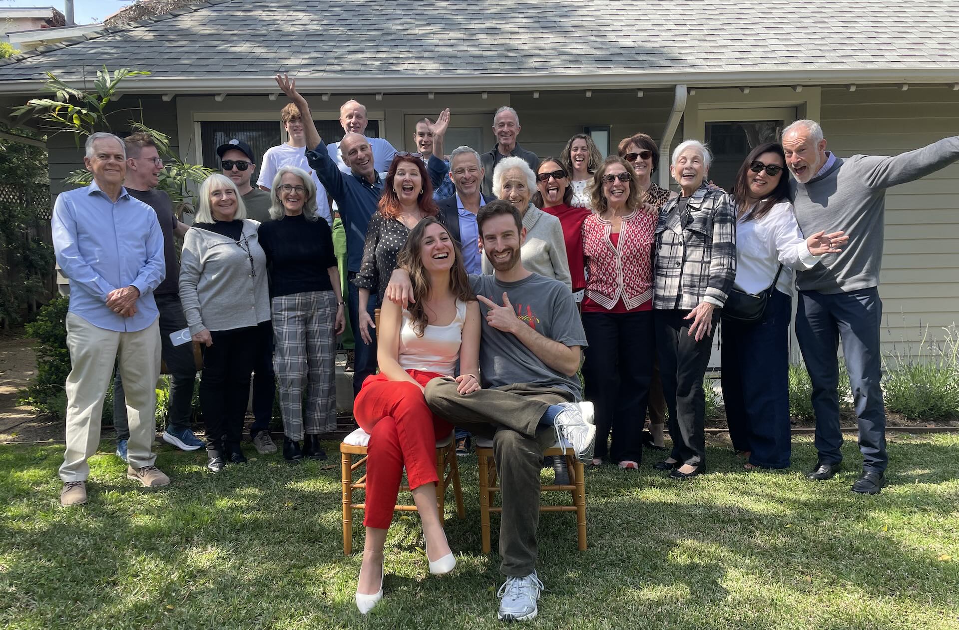 Engagement party with family in LA.