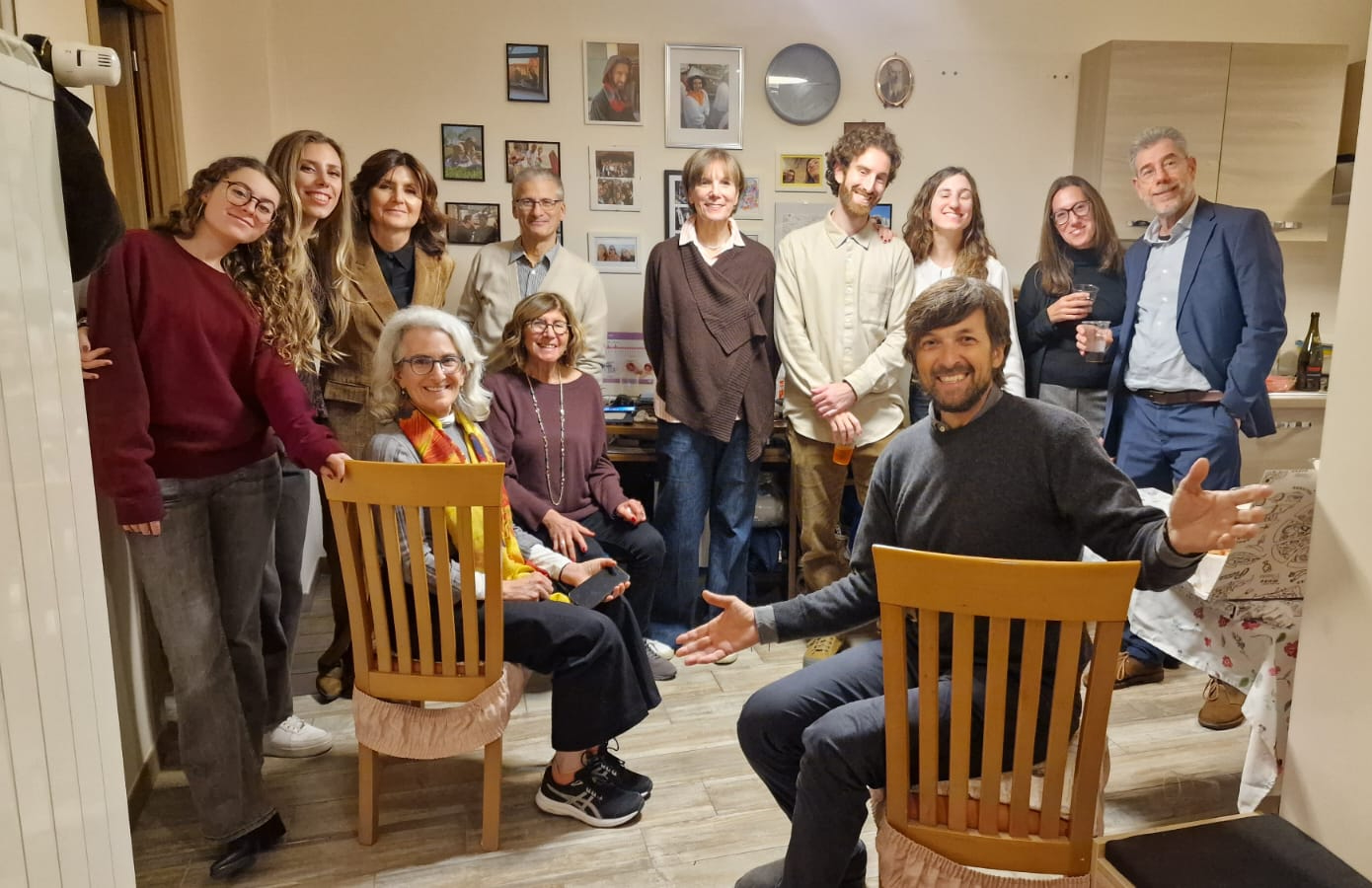 Engagement party with family in Rome.